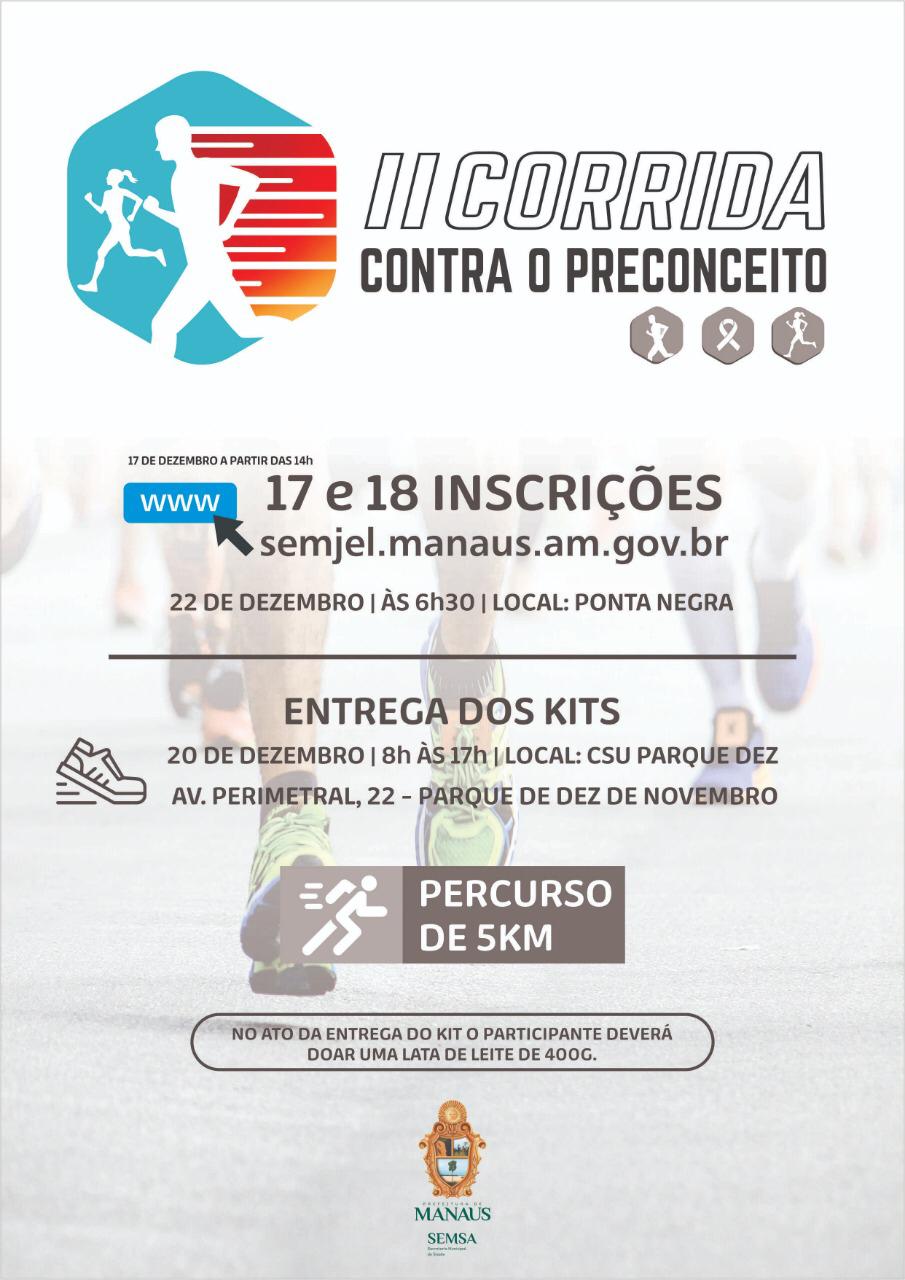 Inscrições para 2ª Corrida Contra o Preconceito iniciam nesta segunda-feira (17)