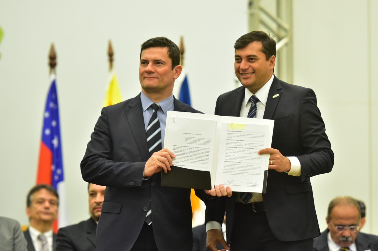 Wilson Lima e Sérgio Moro inauguram Centro Integrado de Inteligência de Segurança Pública Regional Norte, em Manaus