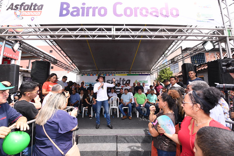 Prefeito David Almeida e governador Wilson Lima vistoriam nova frente de obras do ‘Asfalta Manaus’ no bairro Coroado