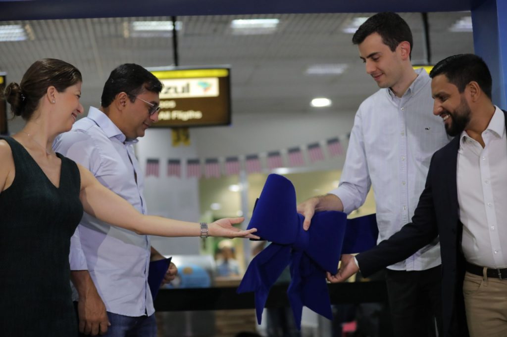 Wilson Lima destaca avanços no turismo do Amazonas durante inauguração do voo da Azul entre Manaus e Fort Lauderdale