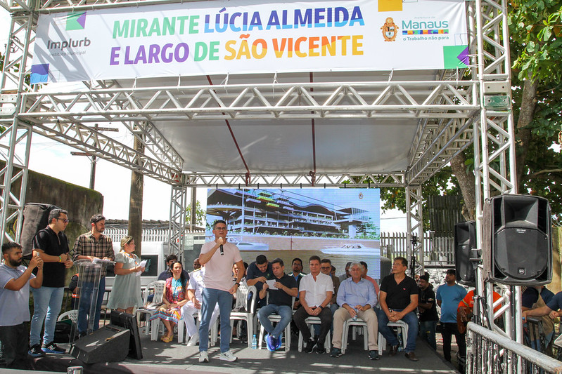 Prefeito de Manaus assina ordem de serviço para o início das obras do mirante Lúcia Almeida, casarão Thiago de Mello e largo de São Vicente