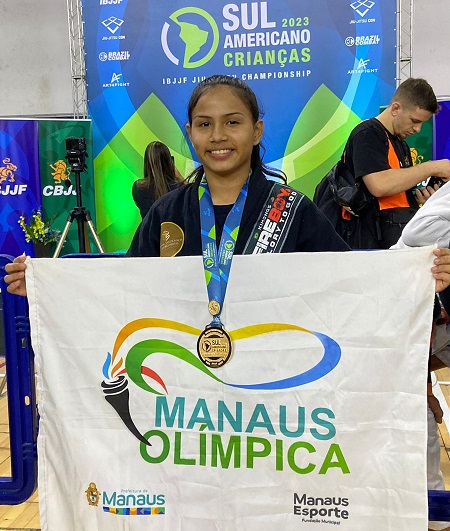 No Rio de Janeiro, jovem atleta do ‘Manaus Olímpica’ é campeã sul-americana de Jiu-Jítsu