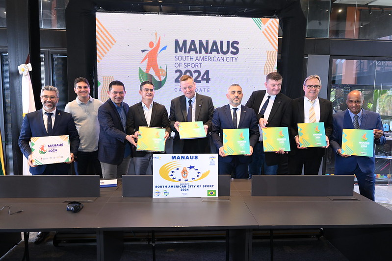 Prefeito recebe Parlamento Europeu e entrega dossiê da candidatura de Manaus à ‘Cidade Sul-Americana do Desporto’