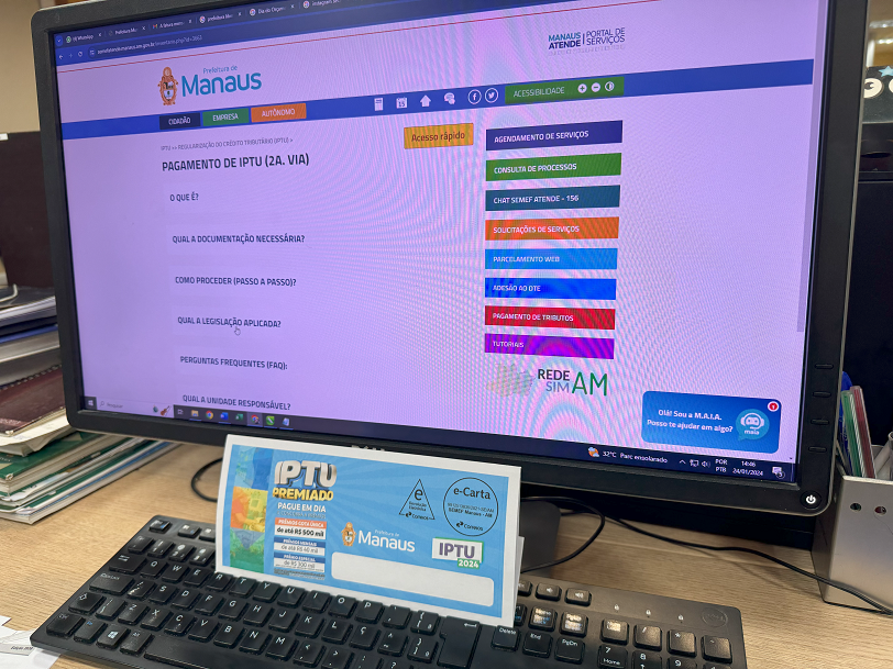 Prefeitura de Manaus disponibiliza notificações e guias do IPTU 2024 para consulta via web